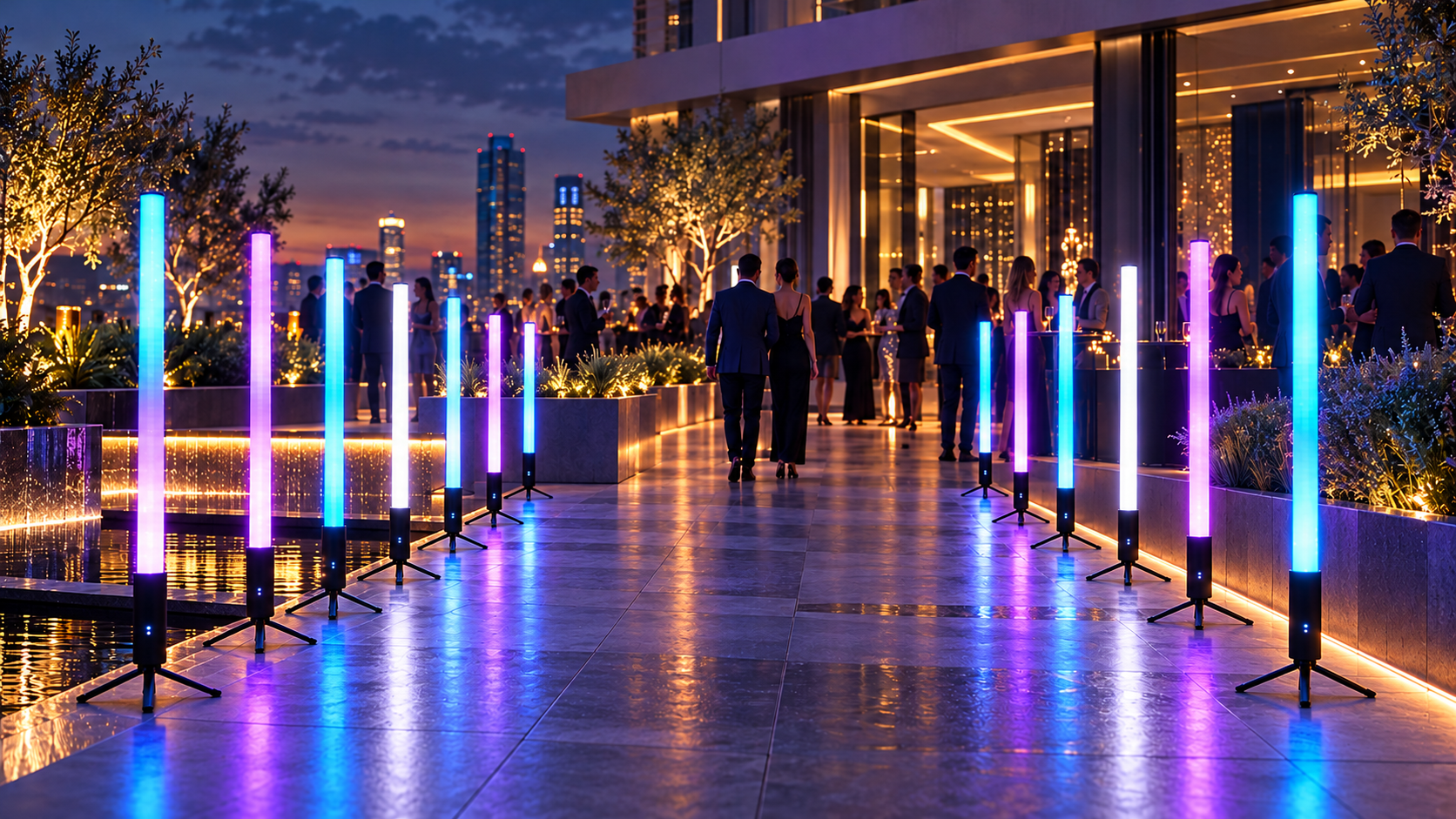 360-pixel-tube-rooftop-event-wireless-battery-lighting - Uplus Lighting