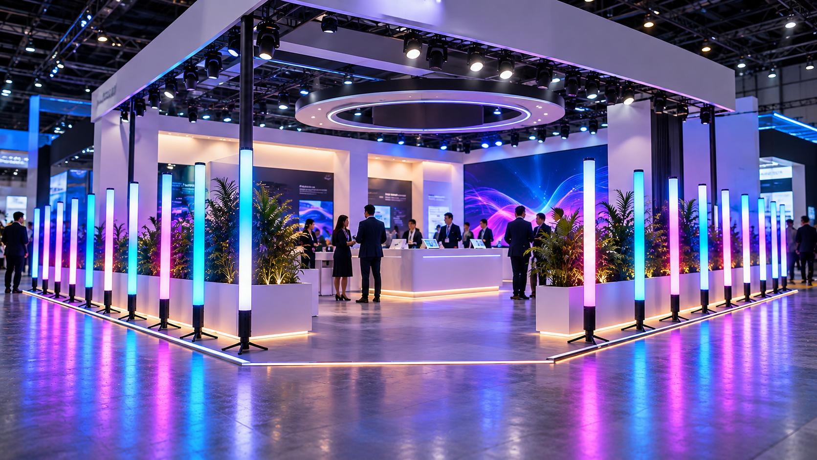 360-pixel-tube-trade-show-exhibition-booth-lighting - Uplus Lighting