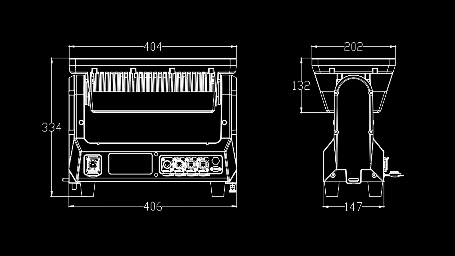 IP Strike 24 尺寸线描图 - Uplus Lighting