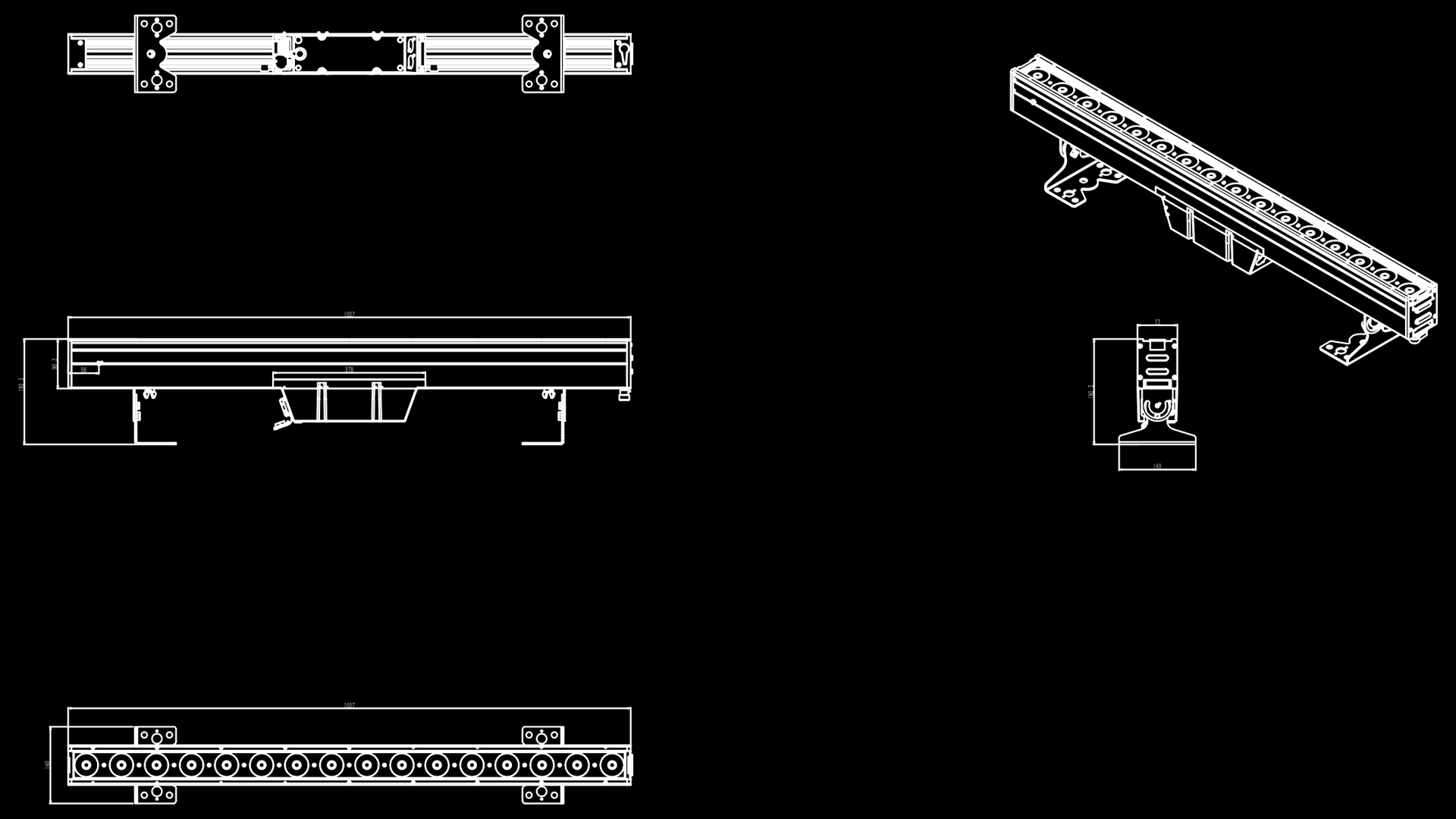 ip-b1620-dimension-drawing-professional-led-bar-light - Uplus Lighting