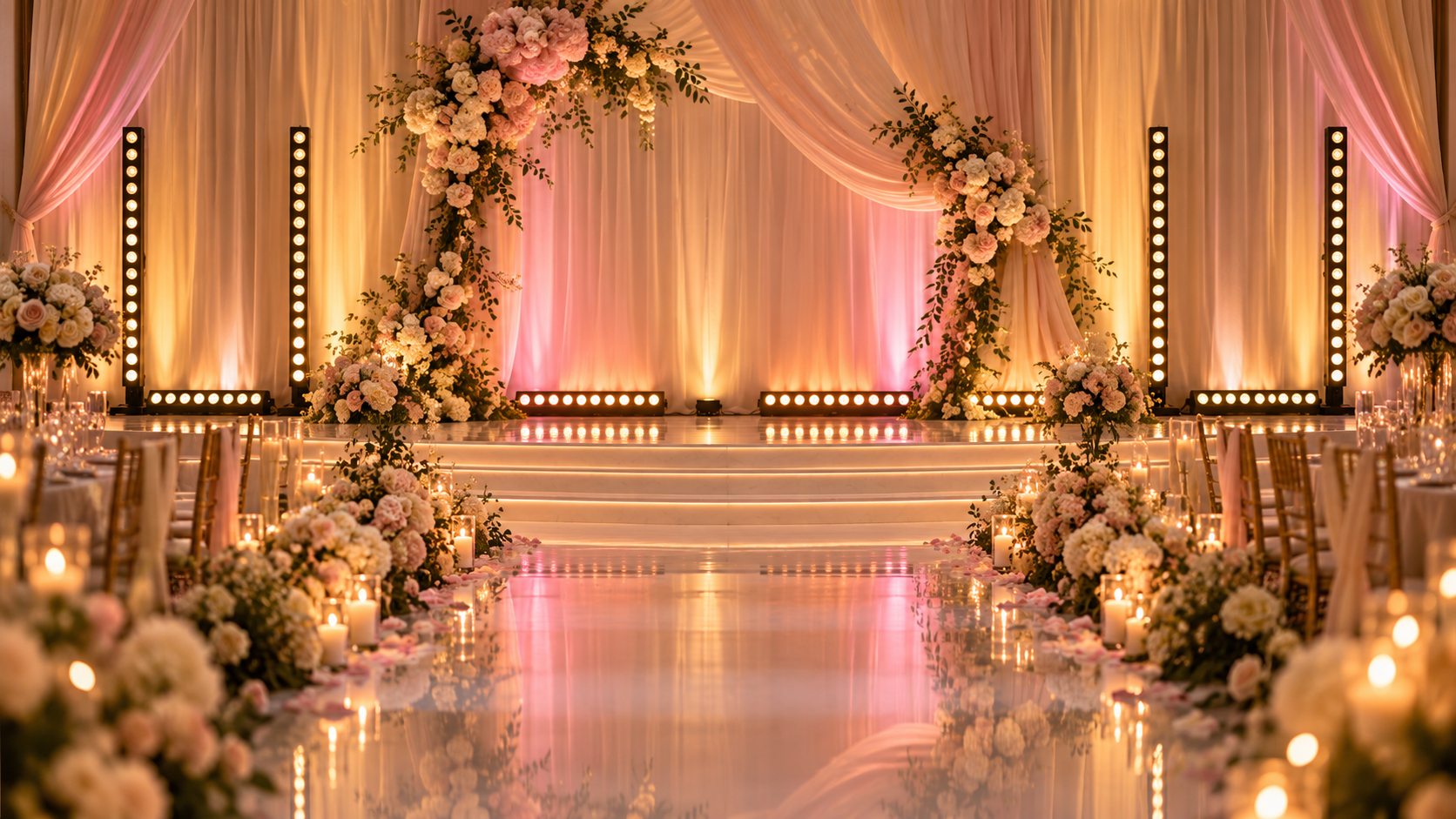 ip-b1620-wedding-venue-warm-uplighting-battery-bar-light - Uplus Lighting