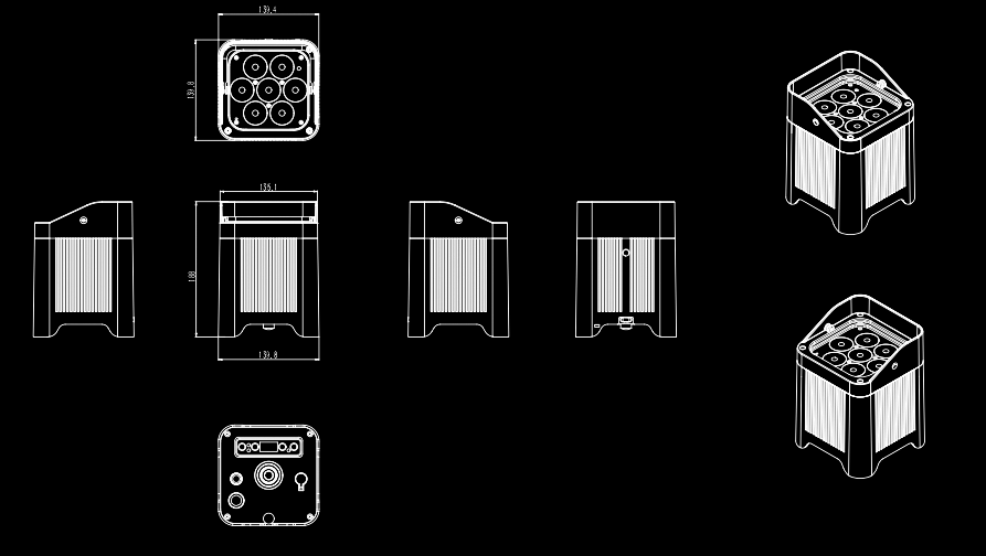 ip-b720-battery-wash-light-dimensions - Uplus Lighting