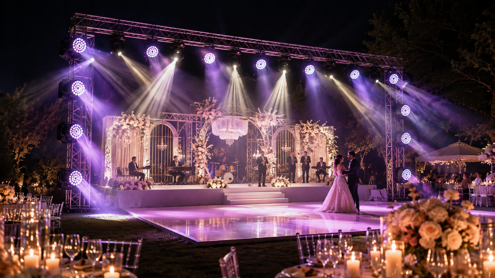 ip-pz3740-outdoor-wedding-stage-wash-lighting - Uplus Lighting