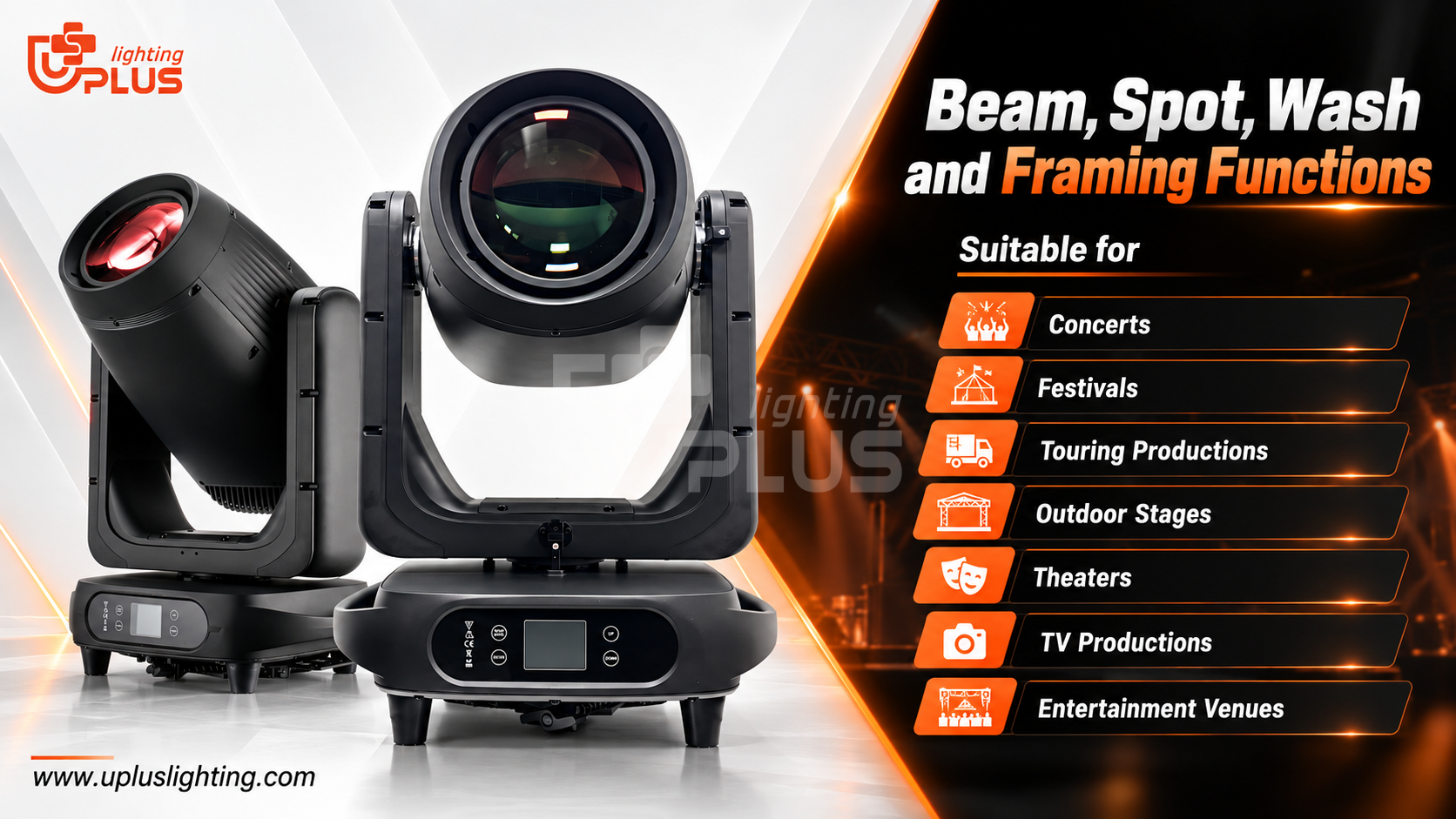 uplus-ip1000-bswf-beam-spot-wash-framing-stage-light-applications uplus-ip1000-bswf-beam-spot-wash-framing-stage-light-applications