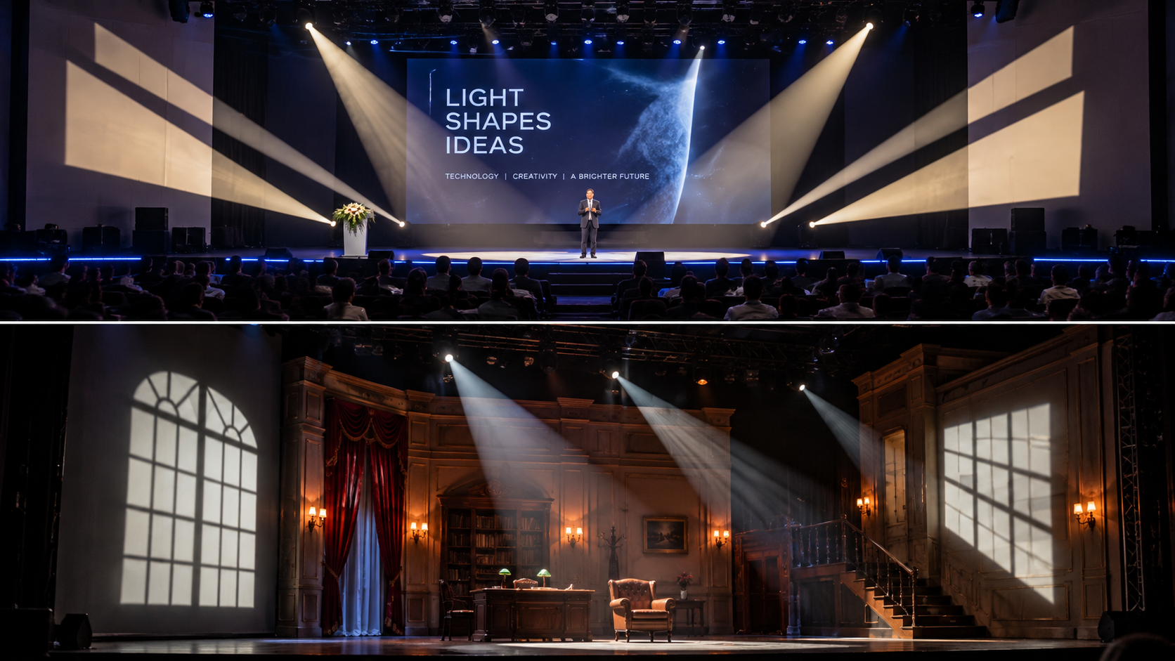 Uplus-mini-500-profile-framing-shutter-theatraying - Uplus Lighting